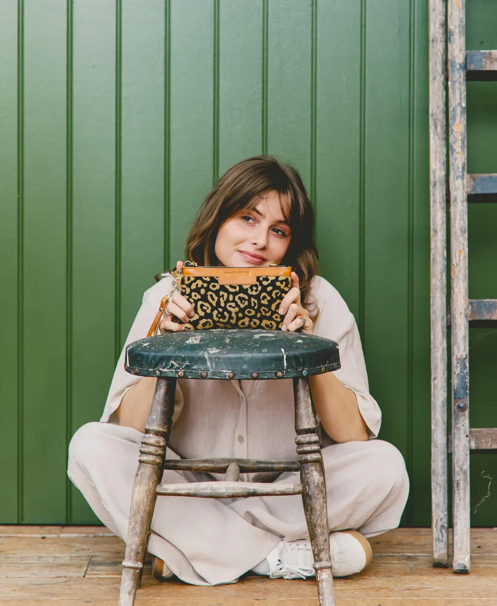 Mini Diana Clutch in Abstract Leopard