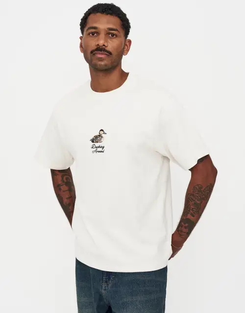 Duck Embroidery Relaxed Fit Short Sleeve T-Shirt