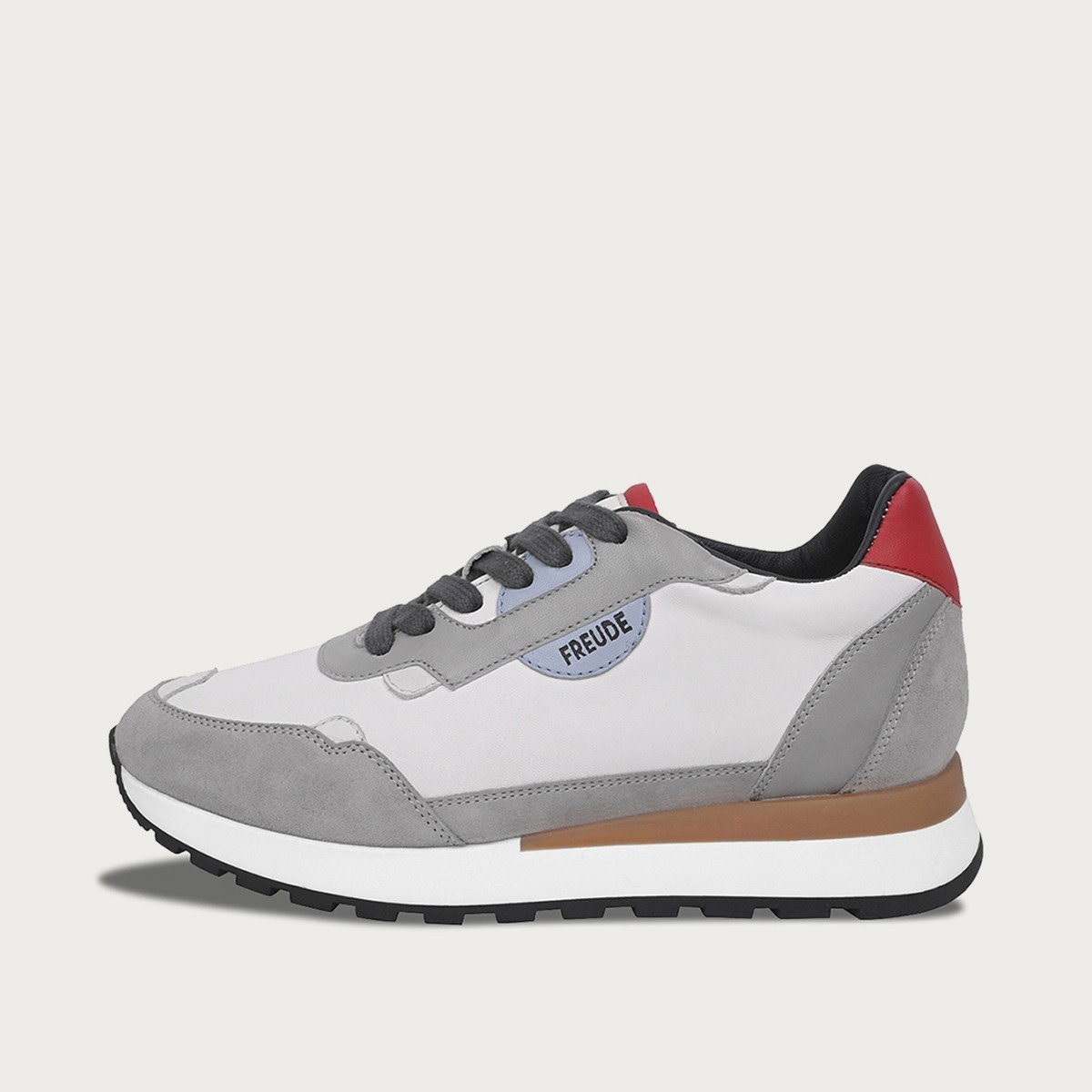 AGATA Suede Grau mit Offwhite Sneaker Turnschuh low aus Wildleder in Grau