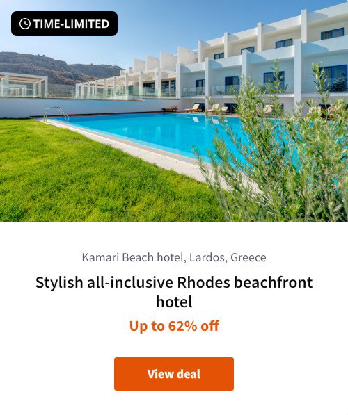 Stylish all-inclusive Rhodes beachfront hotel