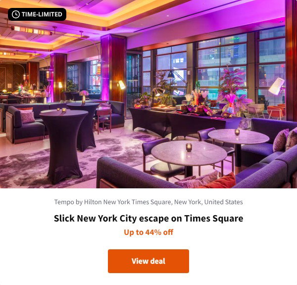 Slick New York City escape on Times Square