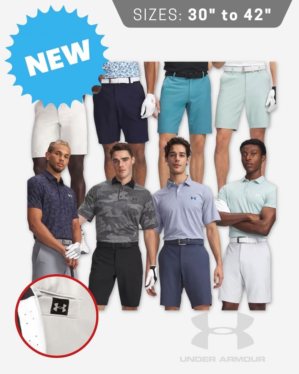 Under Armour Mens UA Drive Tapered 4 Way Stretch Lightweight Golf Shorts