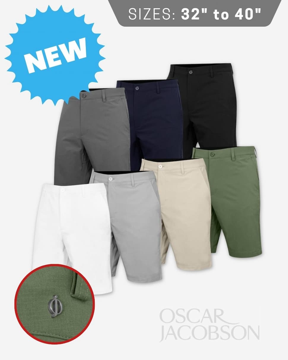 Oscar Jacobson Mens Bedford Tapered Water Repellent Breathable Shorts