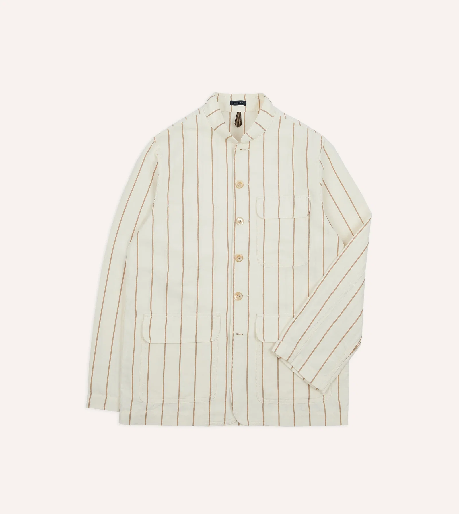 Image of Ecru Stripe Canapa Forestière Jacket