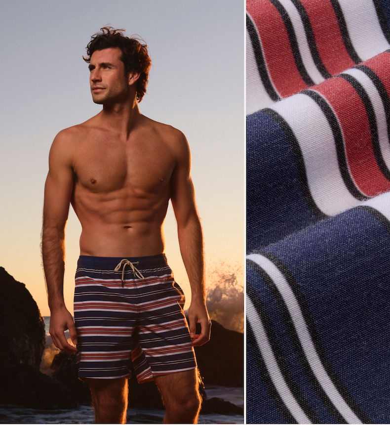 Bayberry Banner Stripe A true classic with a 7-inch inseam, slightly tapered leg, and ultra-soft BreezeKnit™ liner.