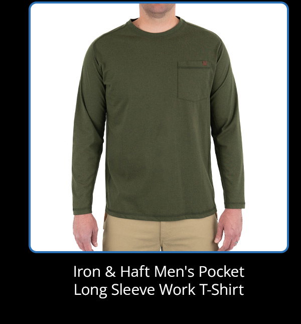 Iron & Haft Men's Pocket Long Sleeve Work T-Shirt