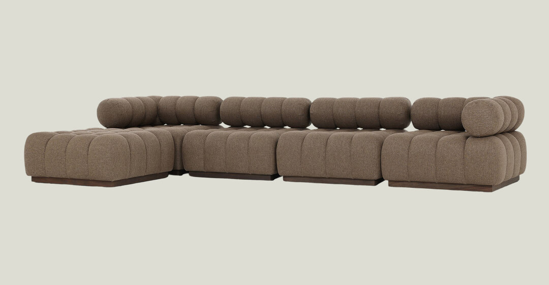 Roma Outdoor 4-Piece Sectional with Chaise by Four Hands