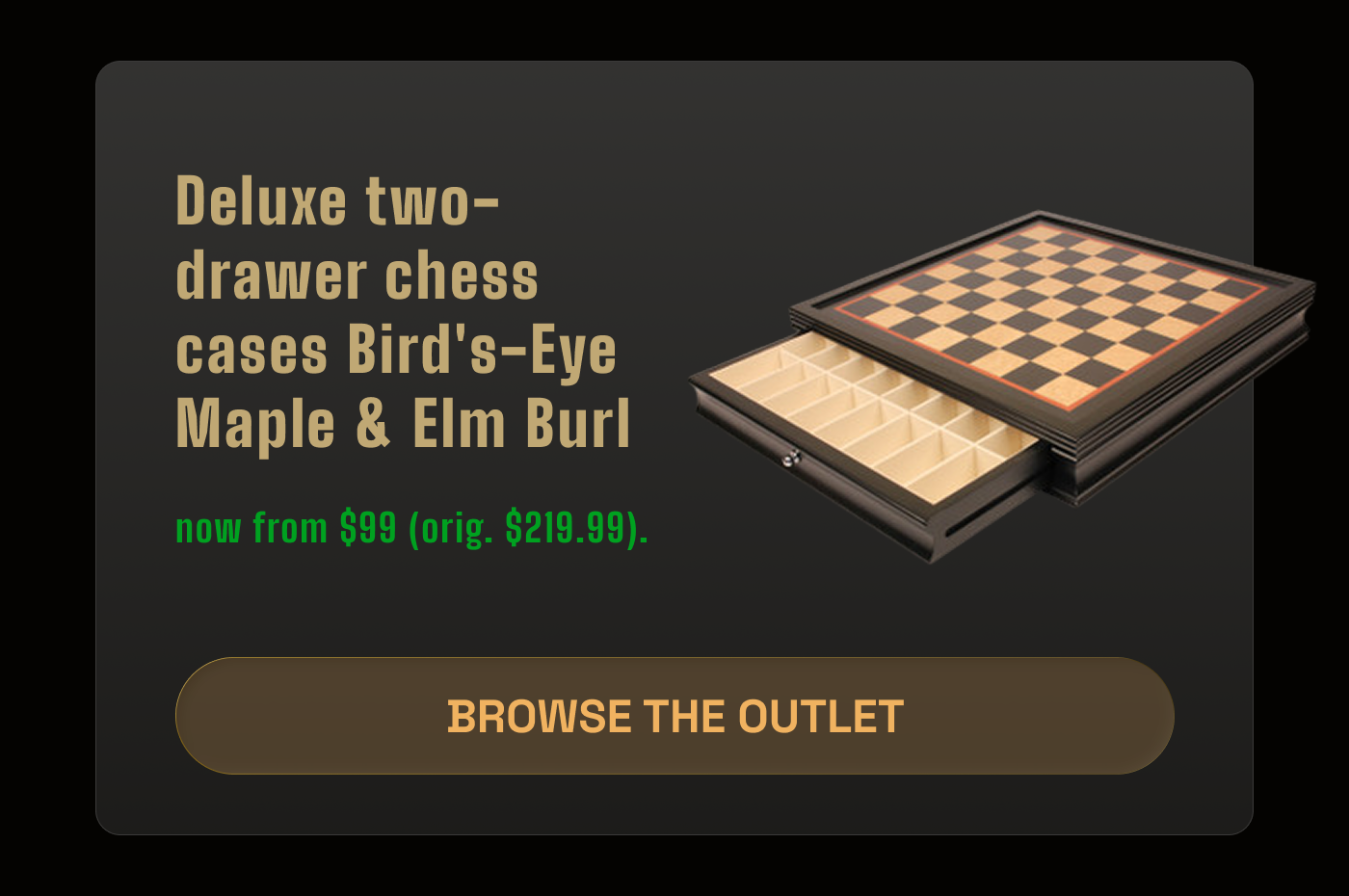 Deluxe two drawer chess cases 