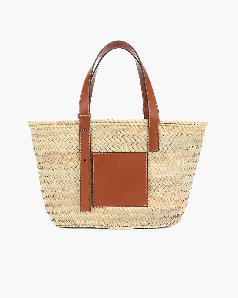 Weekend Market Woven Straw Basket Tote