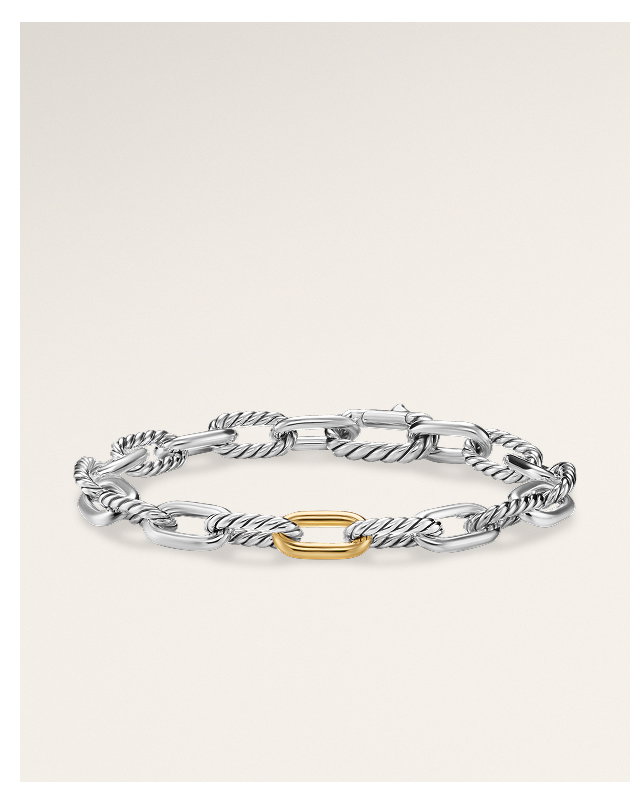 DY Madison® Chain BraceletSterling Silver with 18K Yellow Gold, 8.5mm