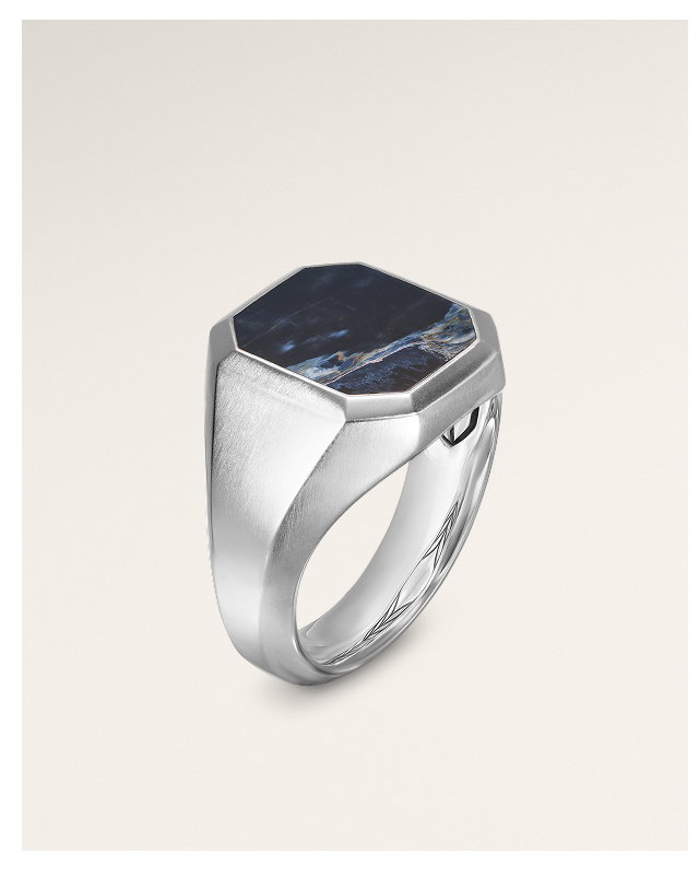 Streamline® Signet RingSterling Silver with Pietersite, 18mm