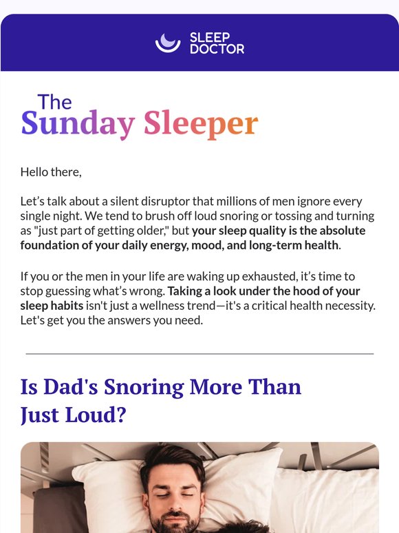 Why his sleep is a Men’s Health Month priority