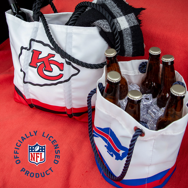 Buffalo Bills Beverage Bucket Tote & Kansas City Chiefs Medium Tote
