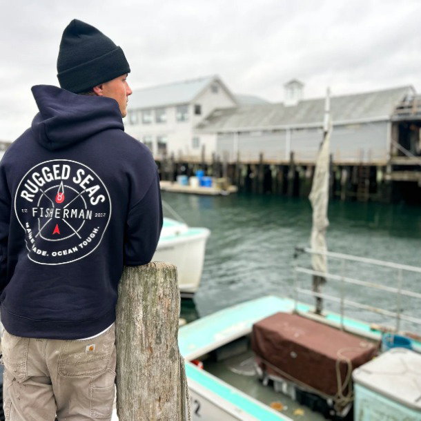 Rugged Seas Navy Hoodie