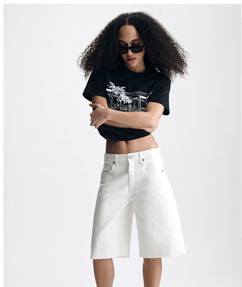 Women's Barrel Shorts Off White Everyday Denim