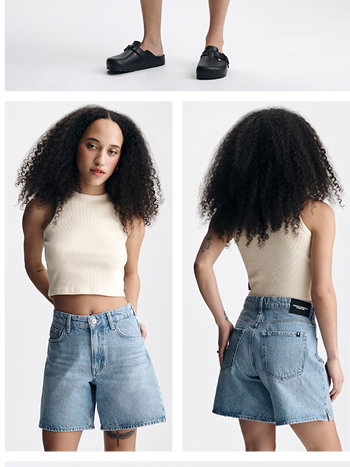 Women's Straight Leg Shorts Bleached Everyday Denim