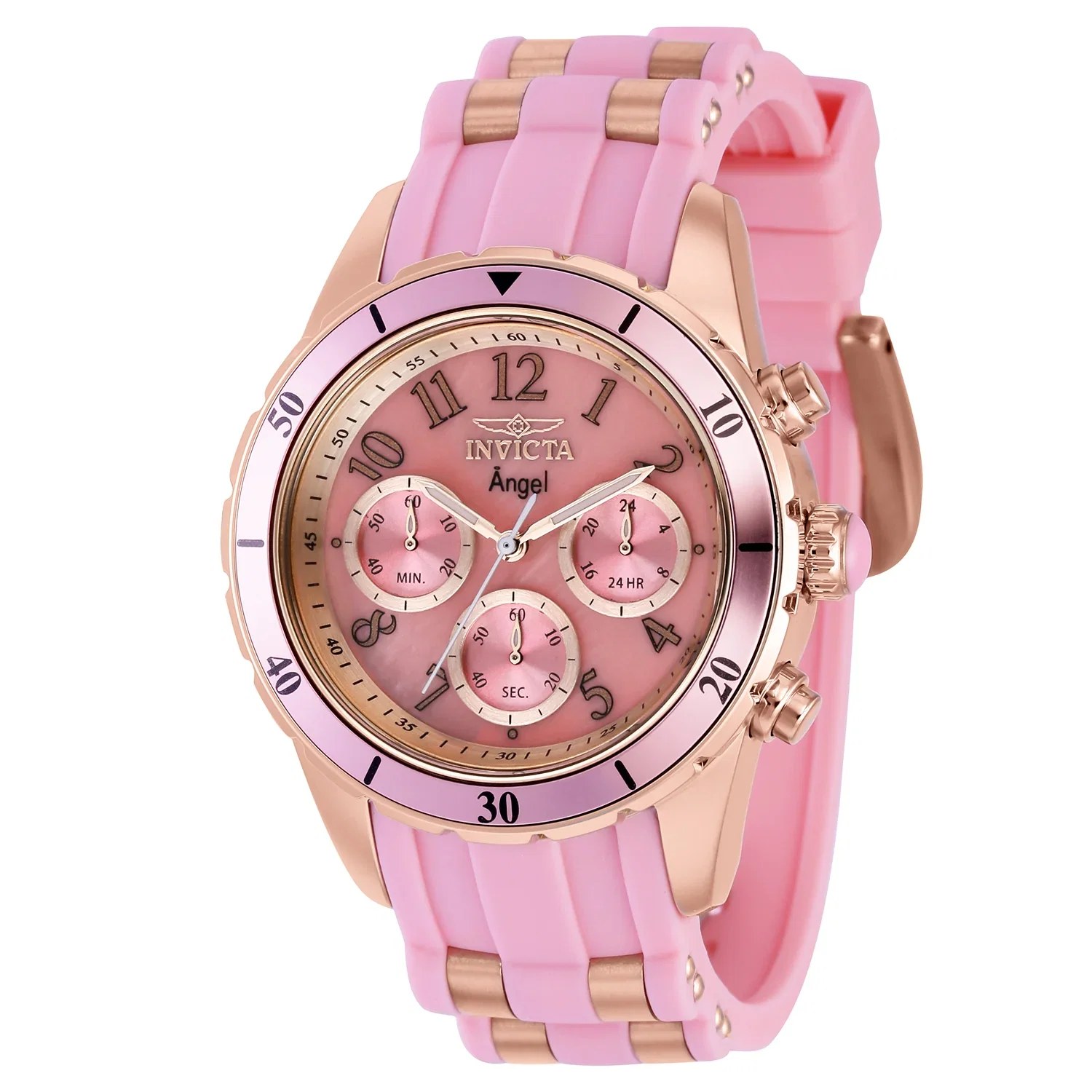 Image of Invicta Women's 40mm Angel Diver Quartz Chronograph Silicone Strap Watch