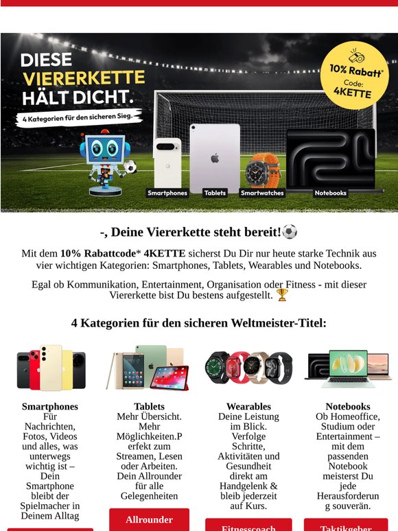10% Rabatt für den sicheren Sieg! ⚽️