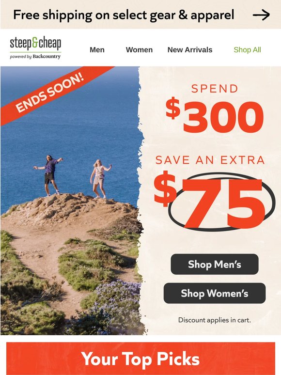 ⏰ Extra $75 off ends tomorrow