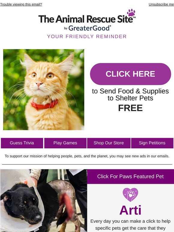 Click Now + Help Pets 💜