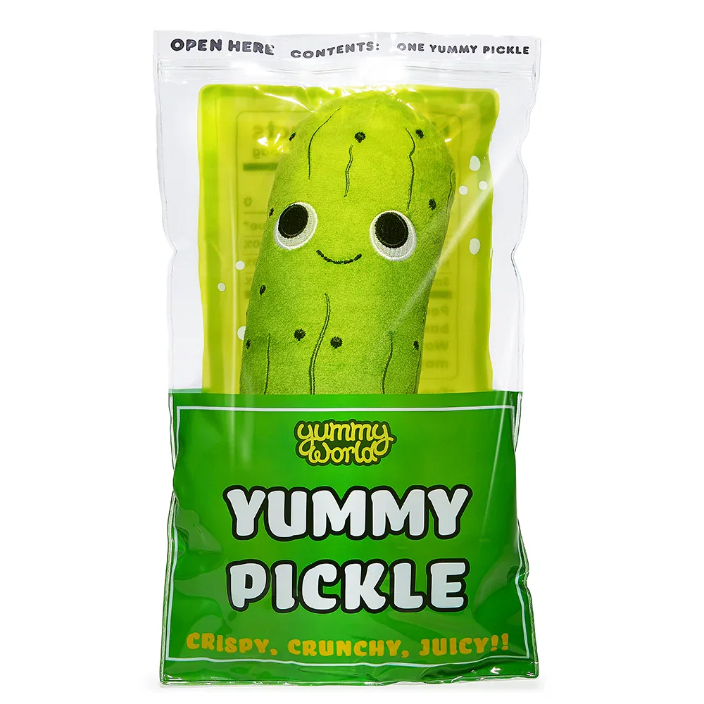 Image of Yummy World Crunchy Pickle in a Bag 10" Interactive Plush