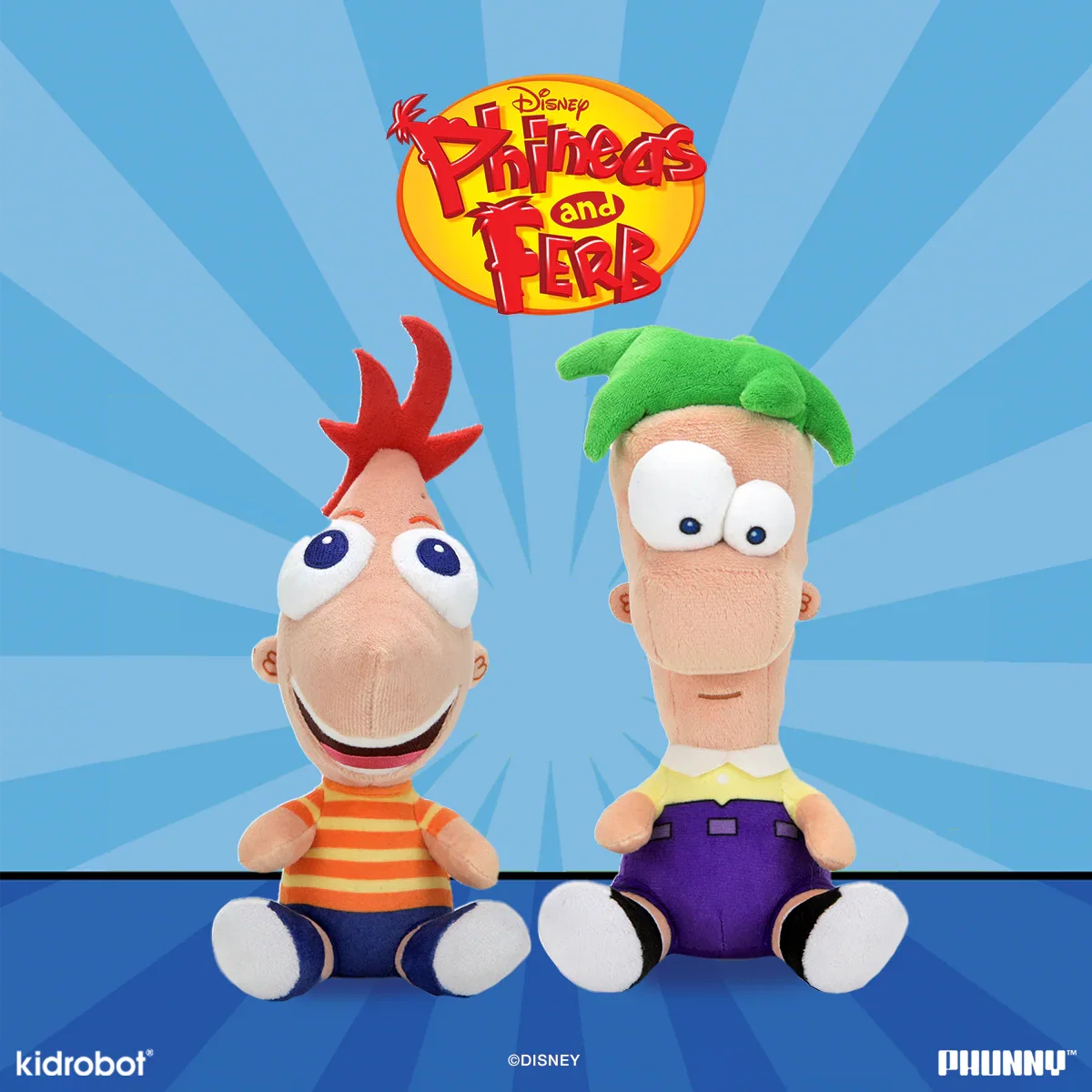 Image of Disney’s Phineas and Ferb - Phineas and Ferb Phunny Plush Bundle 2-Pack