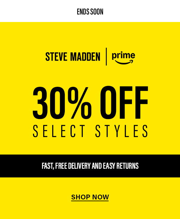 30% off select styles