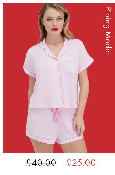 Piping modal short pyjama set