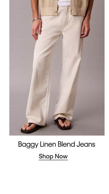 Baggy Linen Blend Jeans. Shop Now.