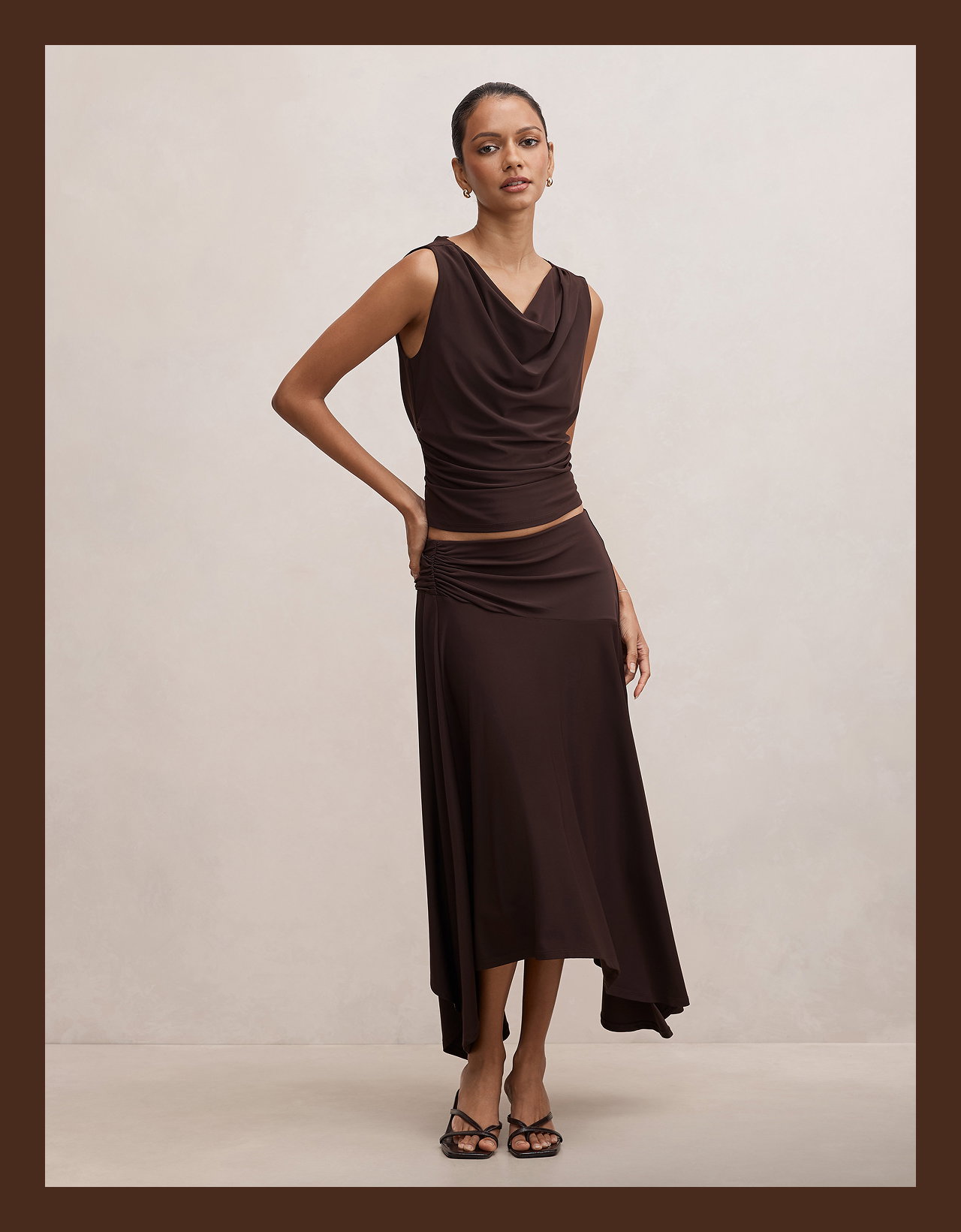 Ada Petite Drape Cowl Back Top