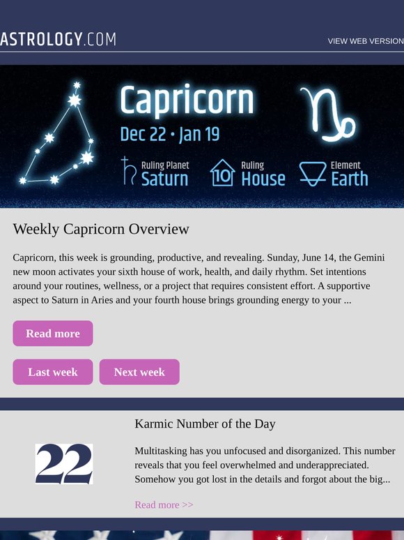—, Your Weekly Horoscope Overview - Mon Jun 15