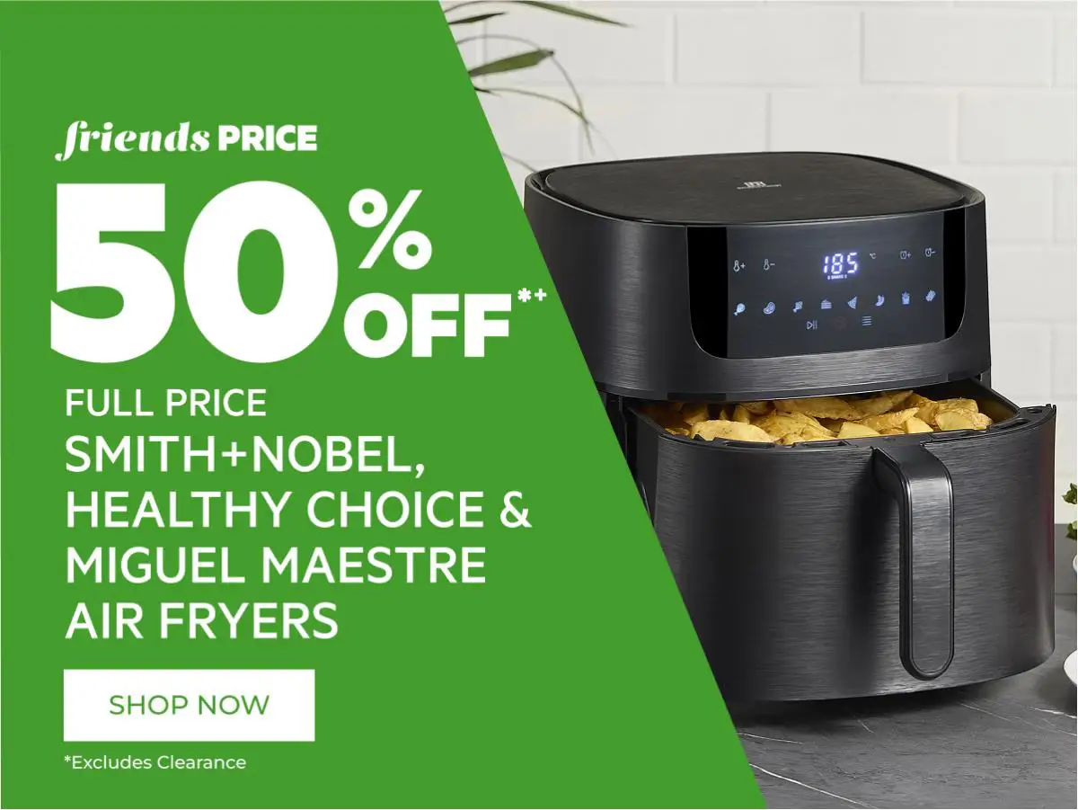 50% off full price smith+nobel, healthy choice & miguel maestre air fryers