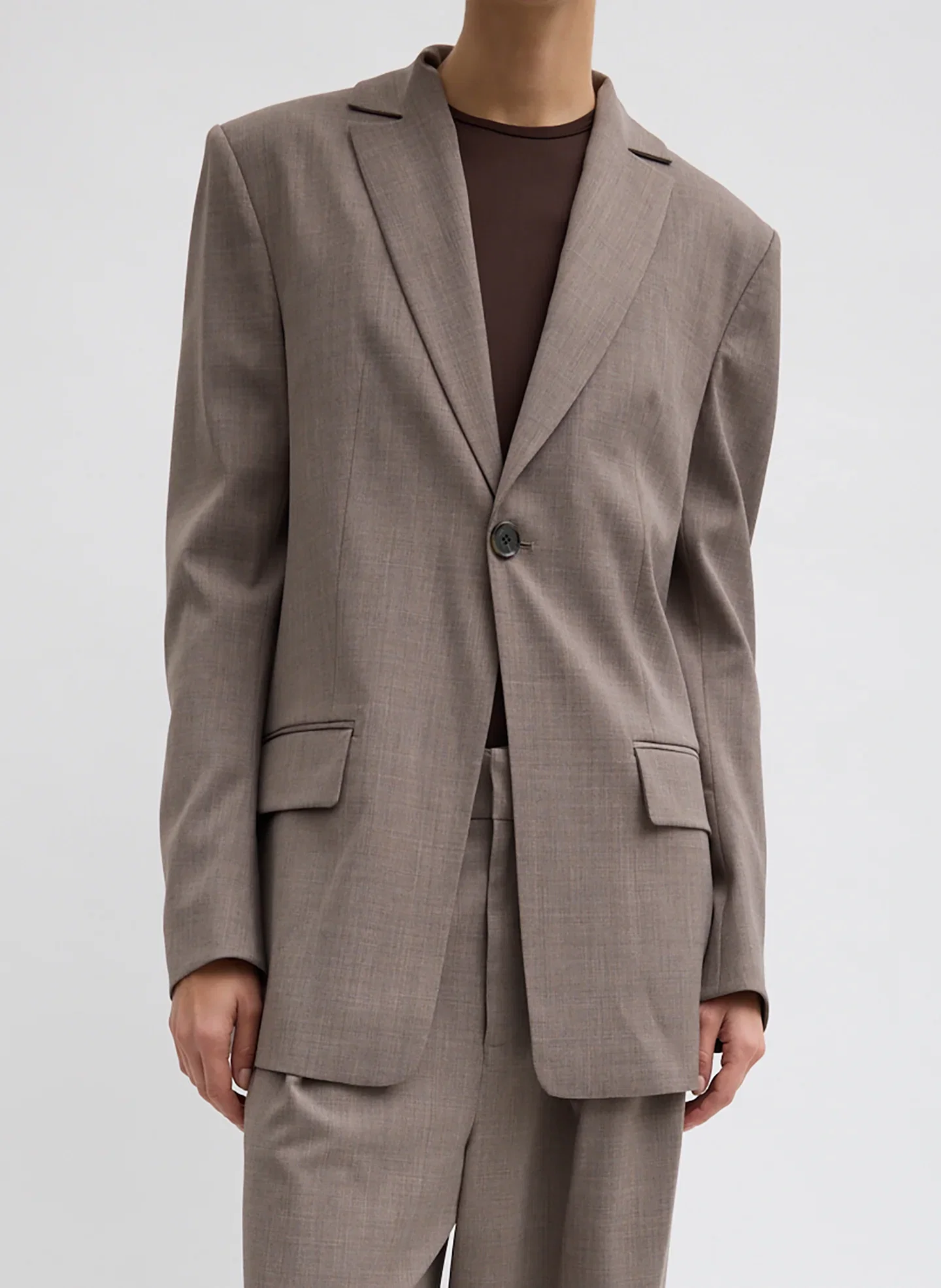 Image of Tropical Wool Sculpted Blazer