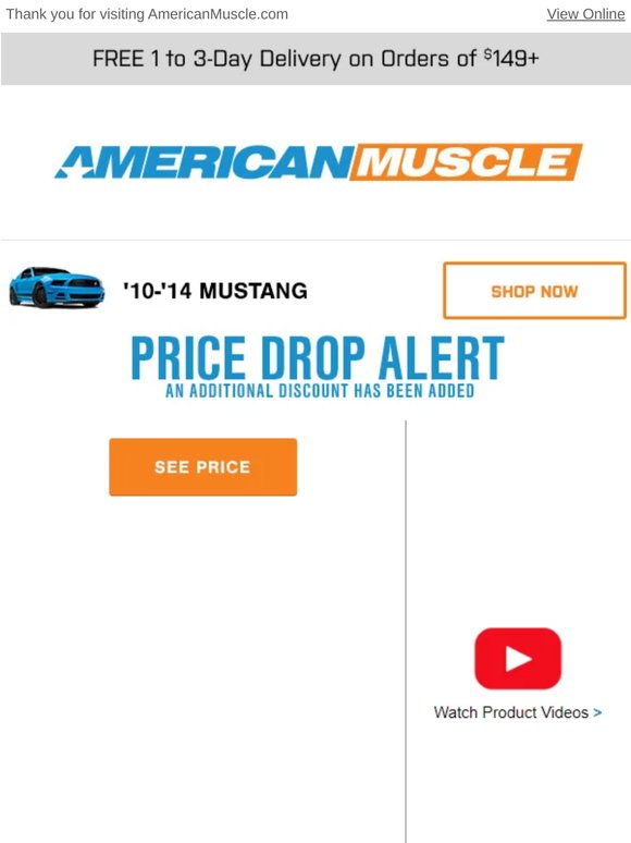 Price Drops on Top Brands for Your 2023 Mustang!