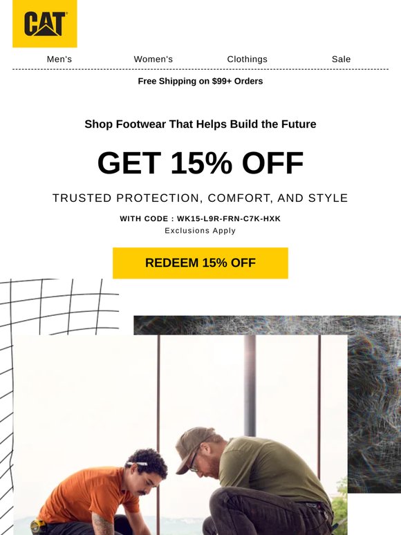 15% off Footwear Constructed for Resilience