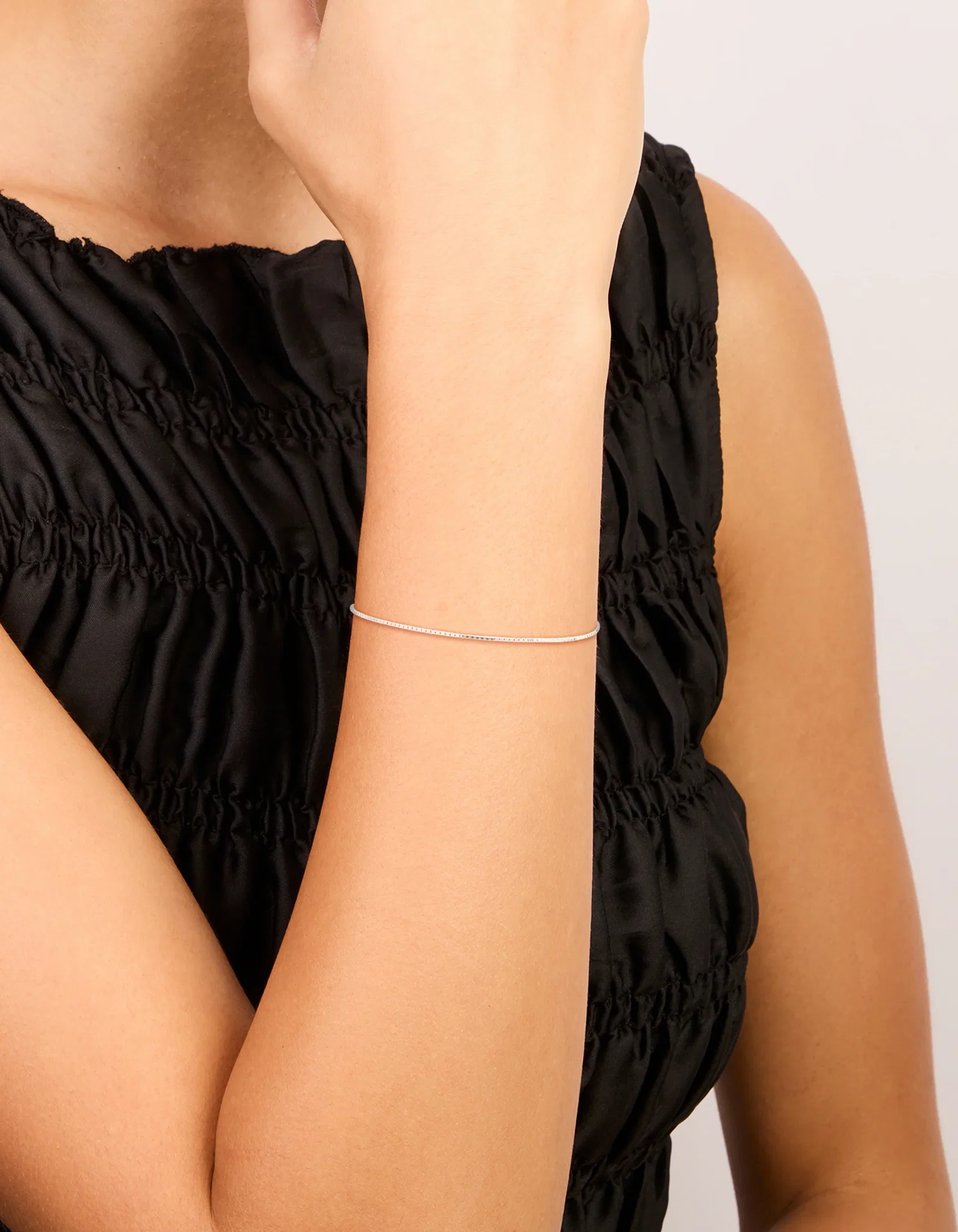 Image of Sterling Silver Cubic Zirconia Adjustable Toggle Bracelet
