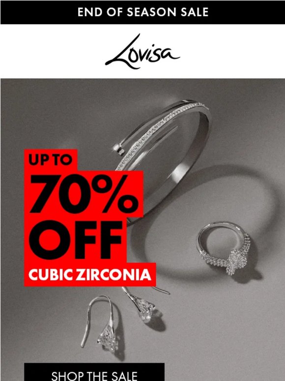 Up to 70% off Cubic Zirconia