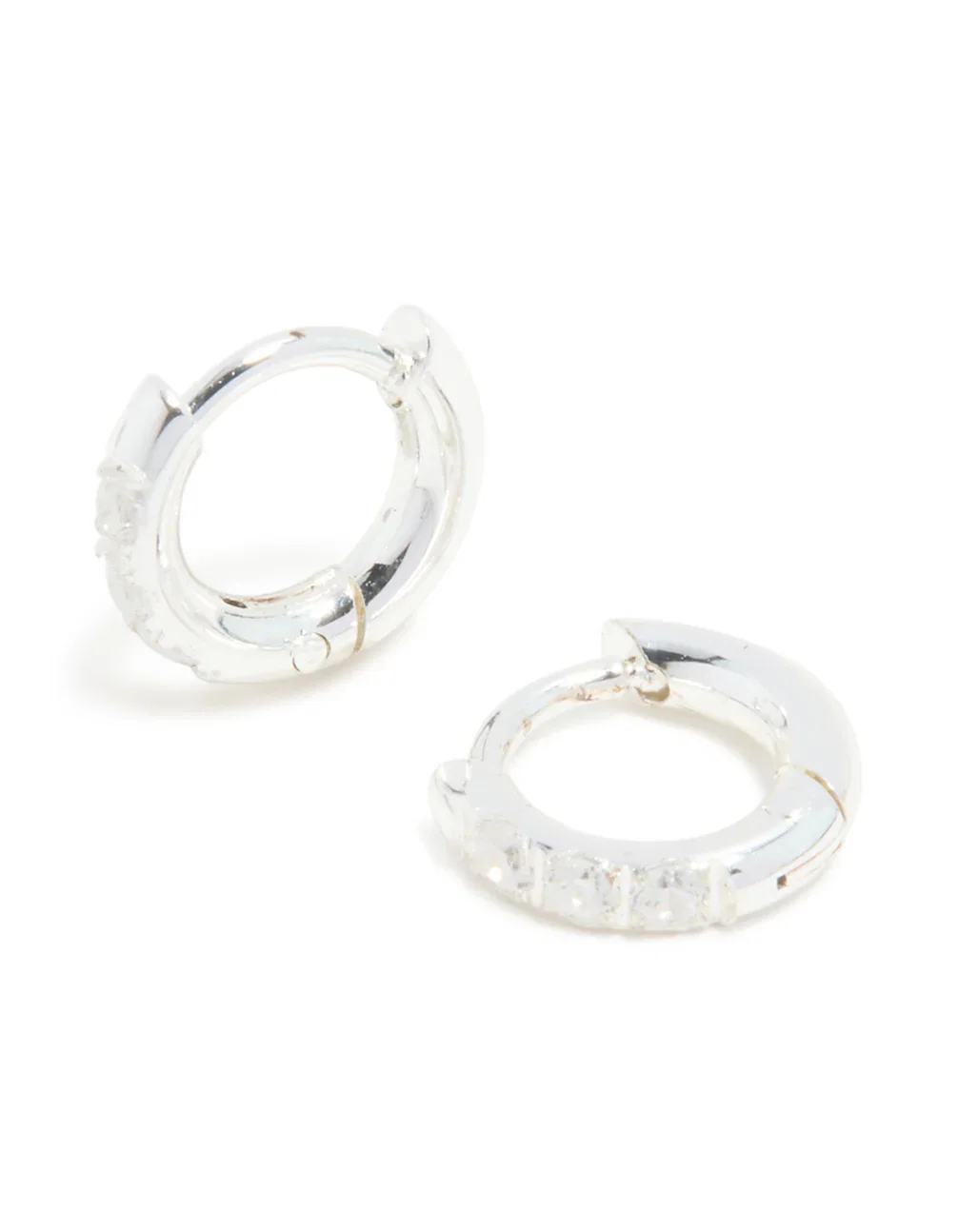 Image of Waterproof Stainless Steel Cubic Zirconia Huggie Earrings