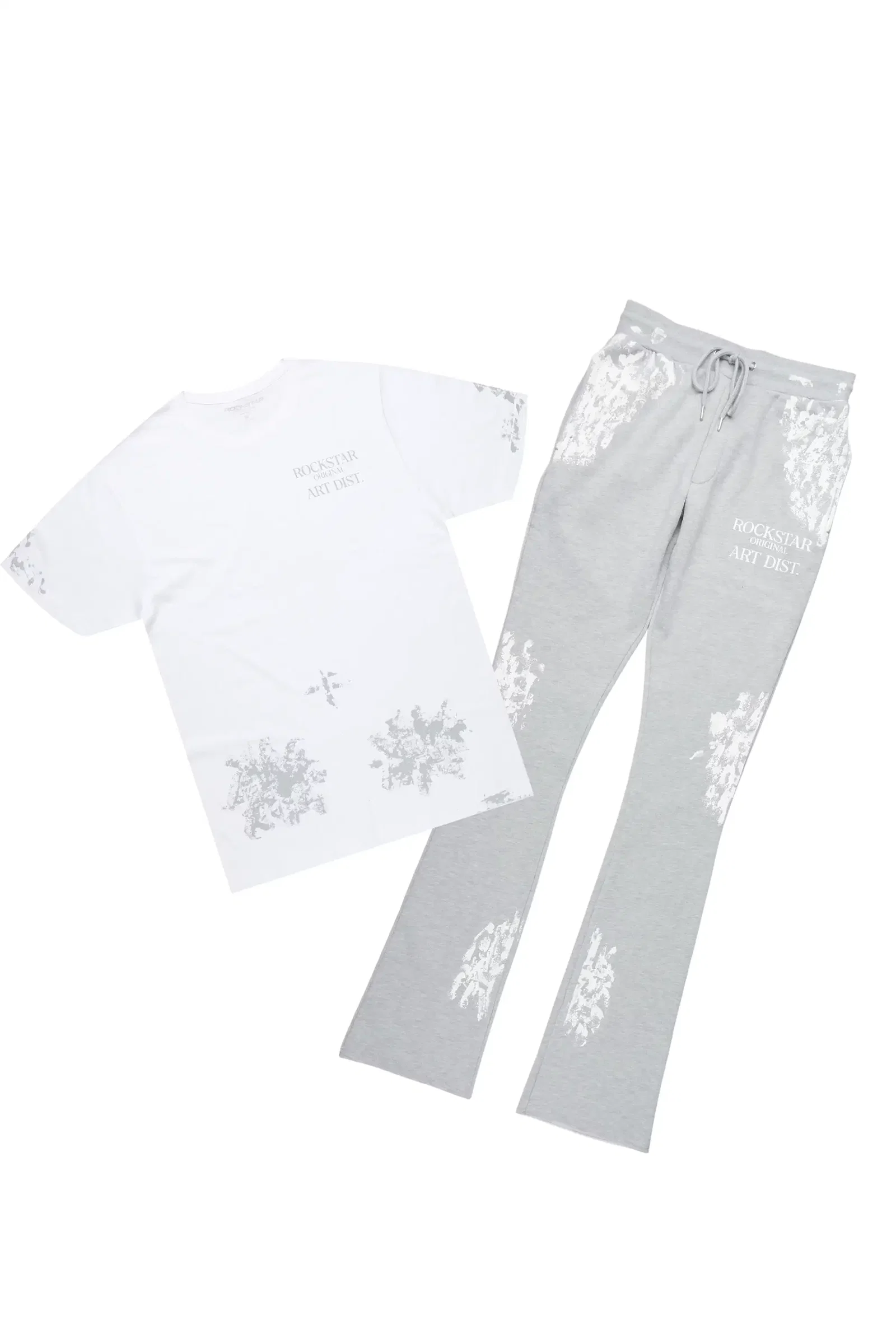 Image of Filip White/Heather Grey T-Shirt/Stacked Track Set