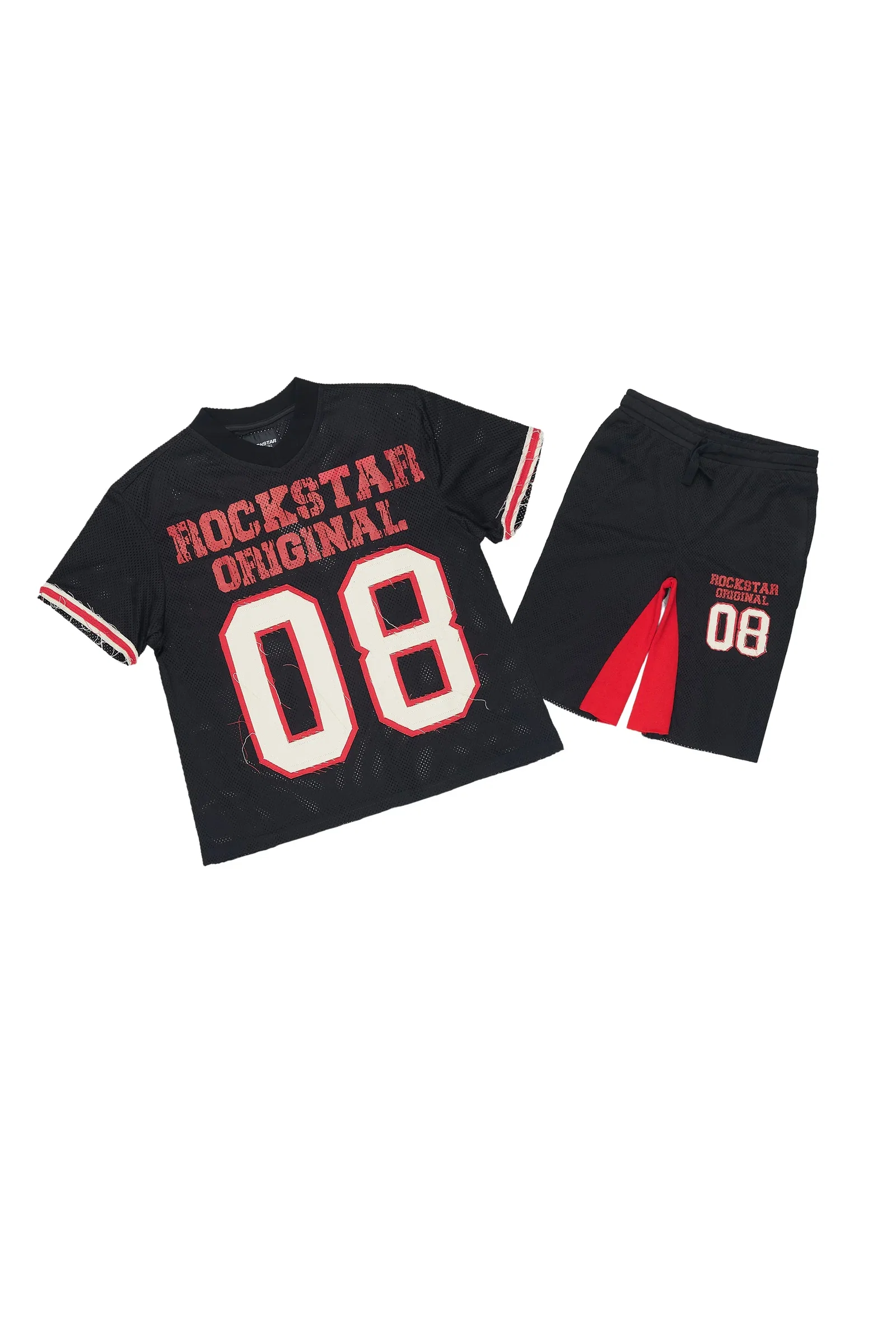 Image of Boys Deston Black/Multi T-Shirt/Short Set