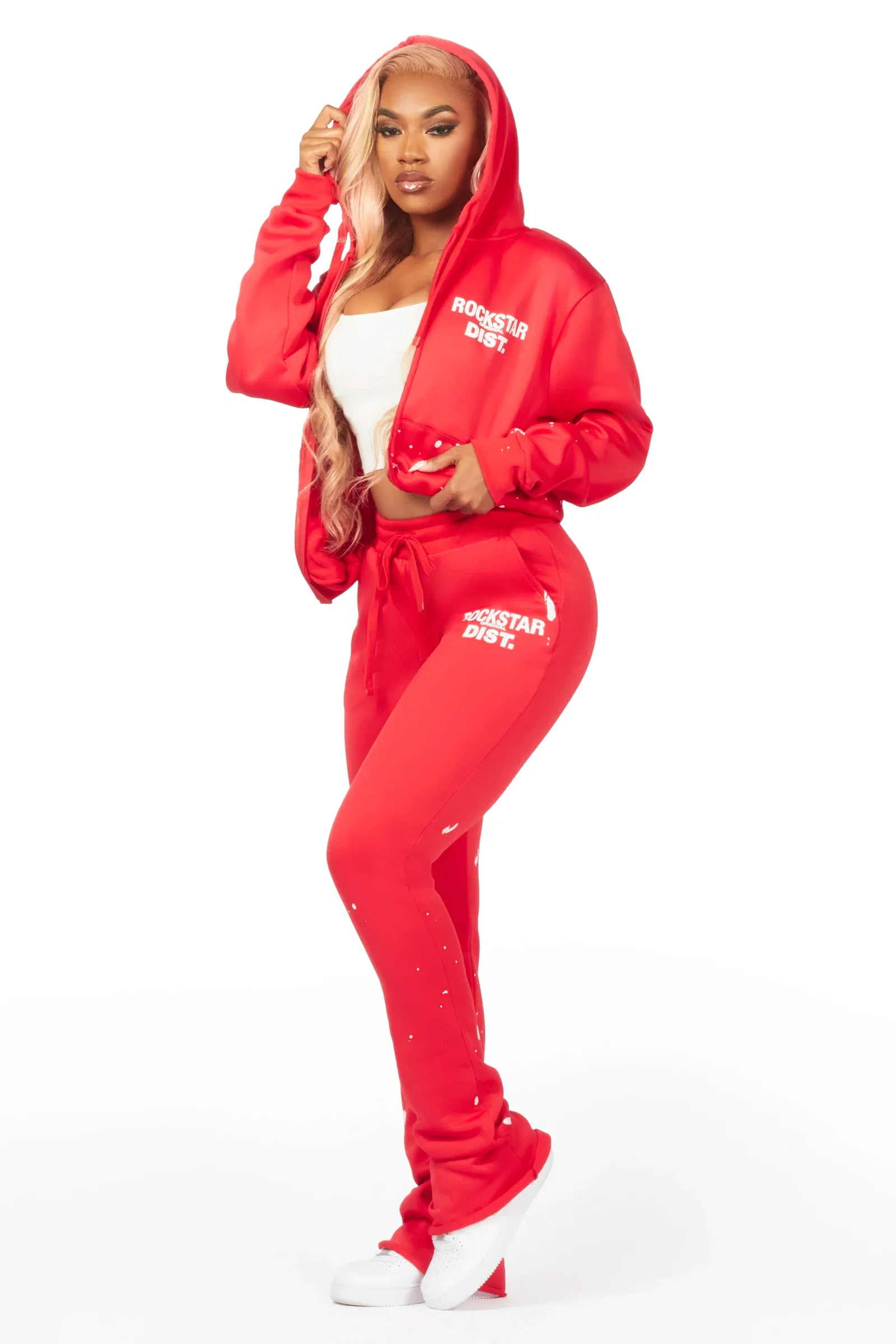 Image of Halloway Red Zip Up Super Stacked Trackset