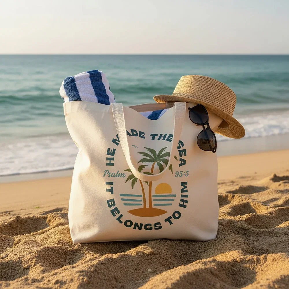 He Made the Sea Canvas Tote