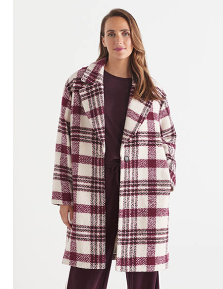 Single Breasted Check Coat