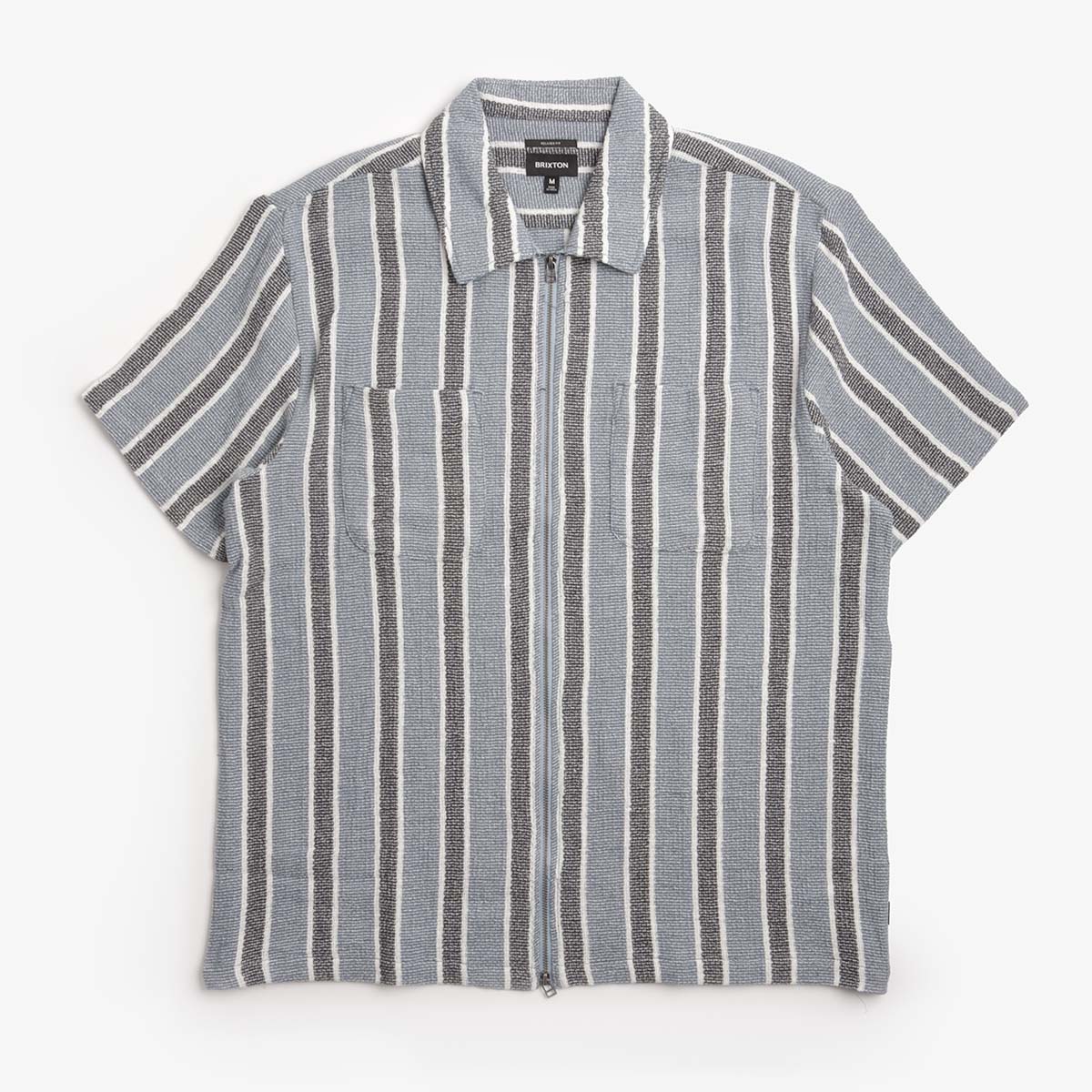 Brixton The Dexter Textured Stripe Short Sleeve Shirtat Urban Industry Store 