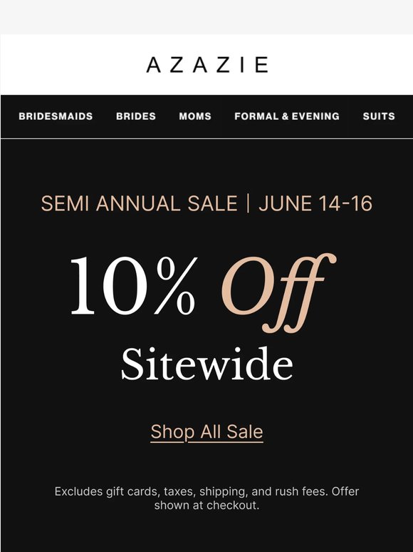 10% OFF SITEWIDE! 🎉