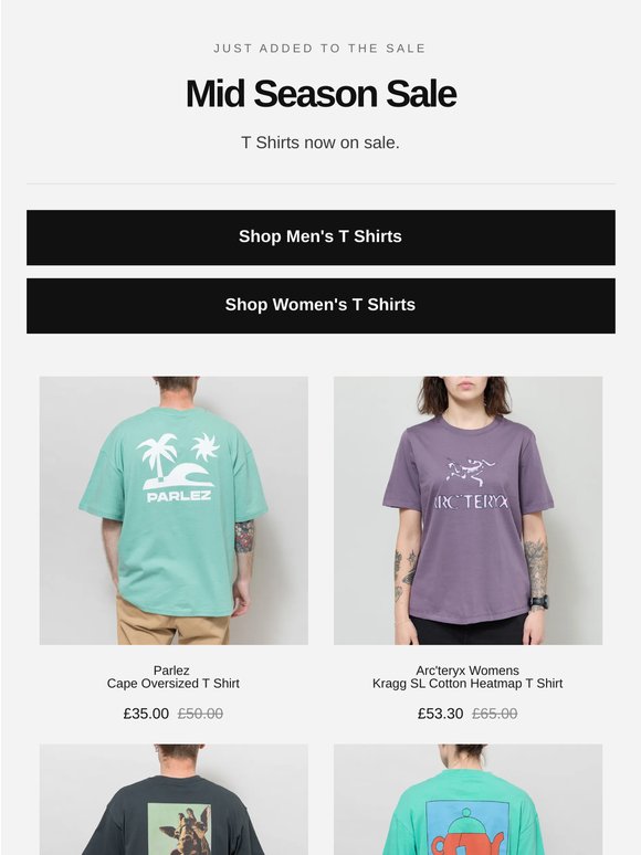 Up to 60% Off Selected T Shirts