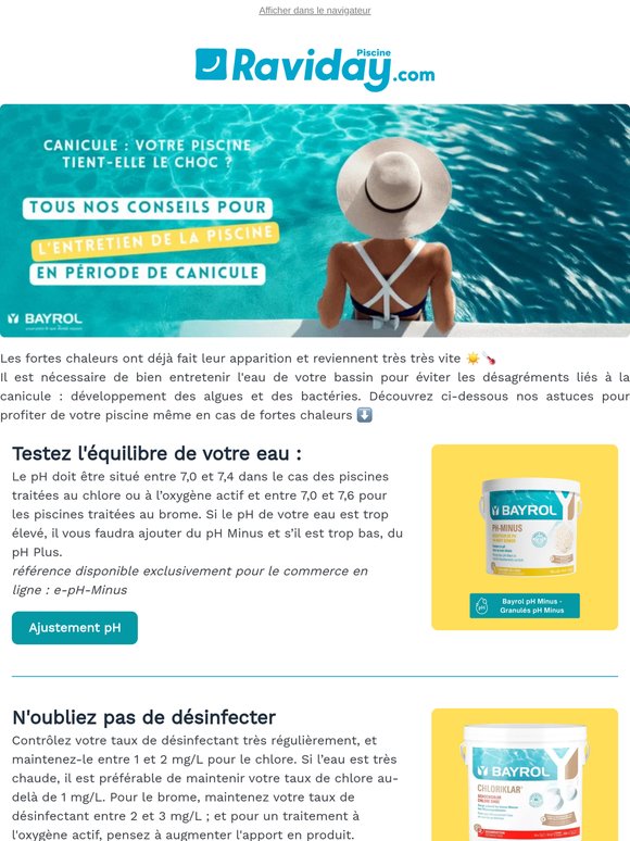 Entretien piscine en période de canicule ☀️🌡️