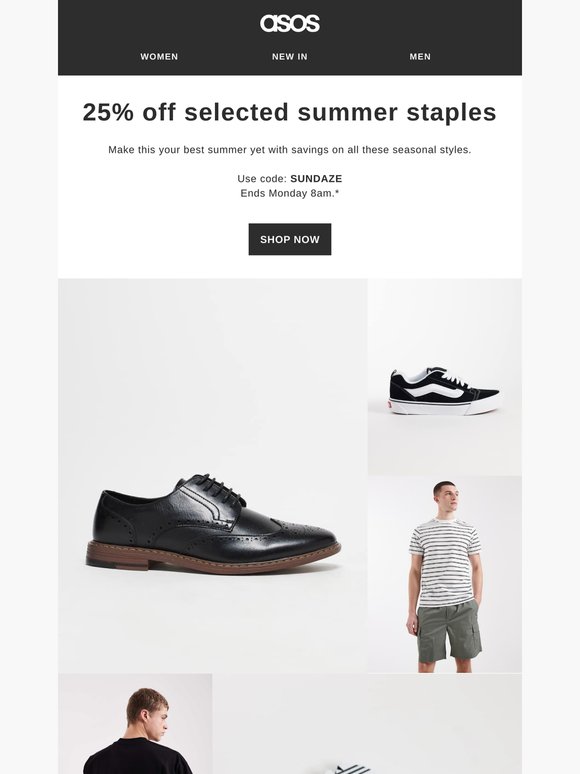 25% off selected summer staples