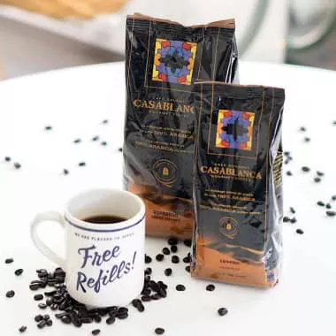 Grains de café et capsules