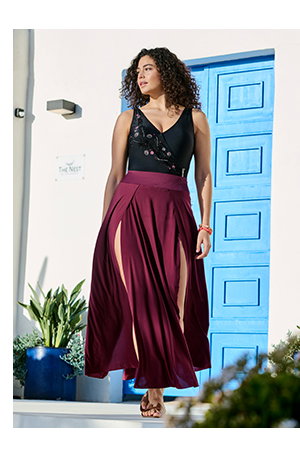 Sheer Elastic Waist Maxi Skirt